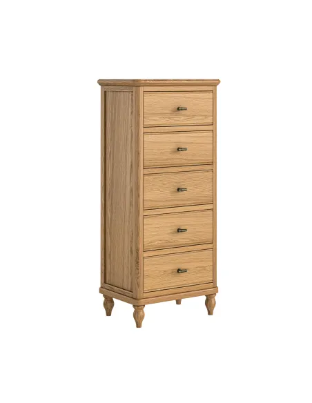 Verona Narrow Tallboy Chest  - Oak | Murphy Furniture