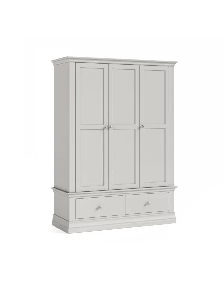 Burgundy Triple Wardrobe - Light Grey | Murphy Furniture