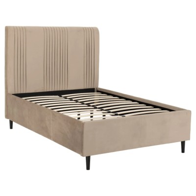 Maine 4ft6 Bed - Taupe Velvet Fabric | Murphy Furniture
