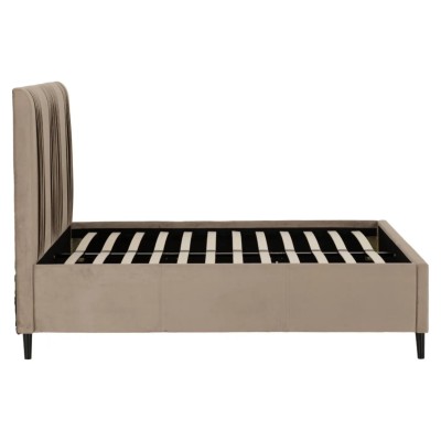Maine 4ft6 Bed - Taupe Velvet Fabric | Murphy Furniture