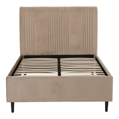Maine 4ft6 Bed - Taupe Velvet Fabric | Murphy Furniture