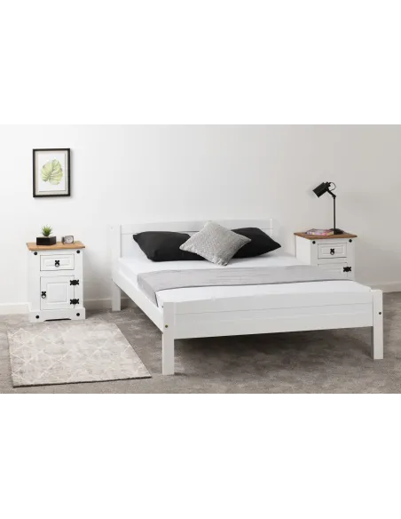 Amber 4FT6 Bedframe - White | Murphy Furniture