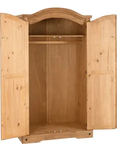 Corona 2 Door Wardrobe - Distressed Waxe | Murphy Furniture 2