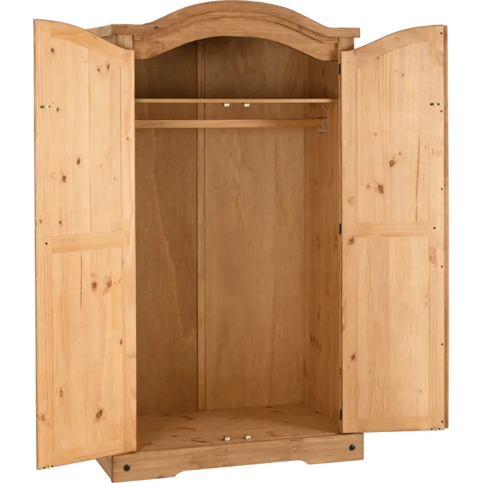 Corona 2 Door Wardrobe - Distressed Waxe | Murphy Furniture