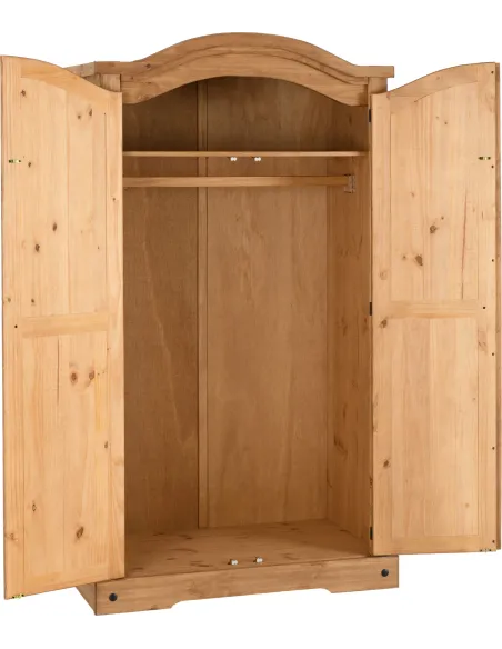 Corona 2 Door Wardrobe - Distressed Waxe | Murphy Furniture