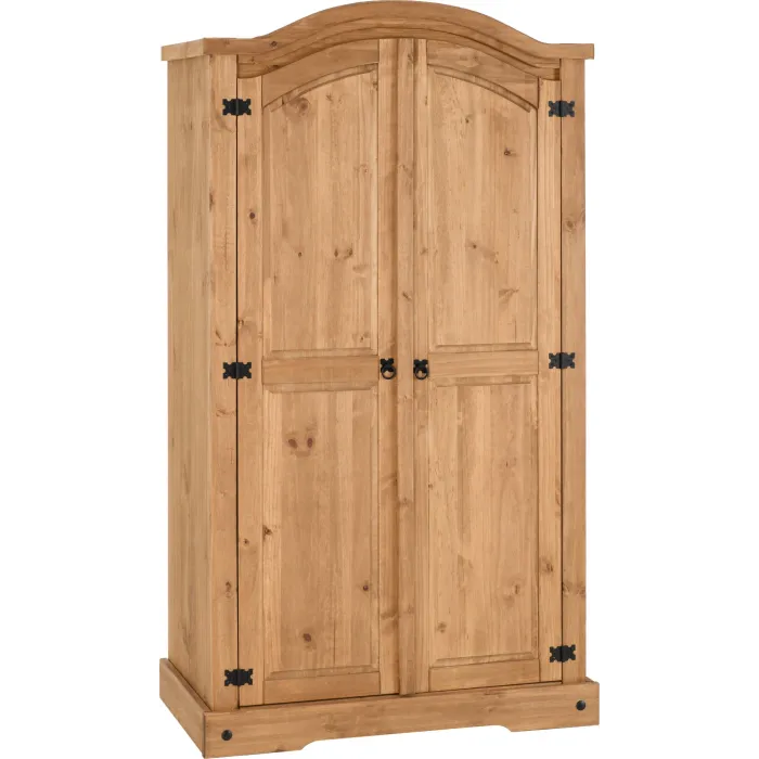 Corona 2 Door Wardrobe - Distressed Waxe | Murphy Furniture