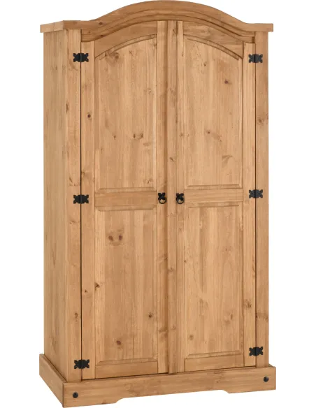Corona 2 Door Wardrobe - Distressed Waxe | Murphy Furniture