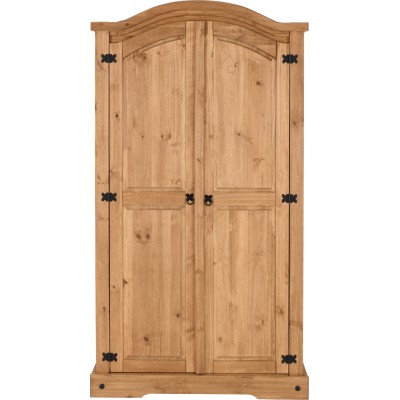 Corona 2 Door Wardrobe - Distressed Waxe | Murphy Furniture
