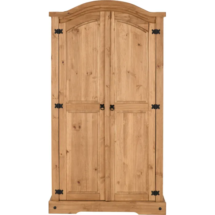 Corona 2 Door Wardrobe - Distressed Waxe | Murphy Furniture