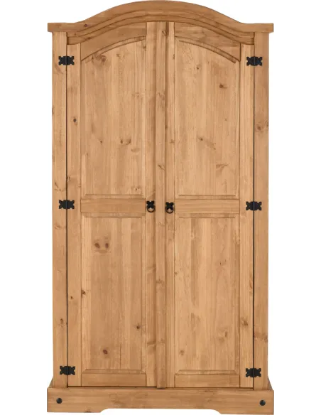 Corona 2 Door Wardrobe - Distressed Waxe | Murphy Furniture