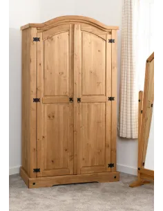 Corona 2 Door Wardrobe - Distressed Waxe | Murphy Furniture
