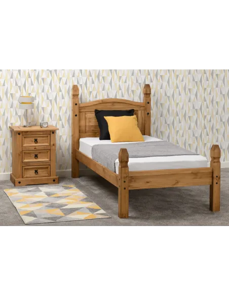 Corona 3FT Low End Bedframe - Distressed | Murphy Furniture