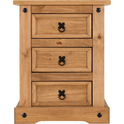 Corona 3 Drawer Bedside Locker - Distres | Murphy Furniture