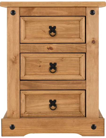 Corona 3 Drawer Bedside Locker - Distres | Murphy Furniture