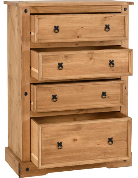 Corona 4 Drawer Chest - Distressed Waxed | Murphy Furniture
