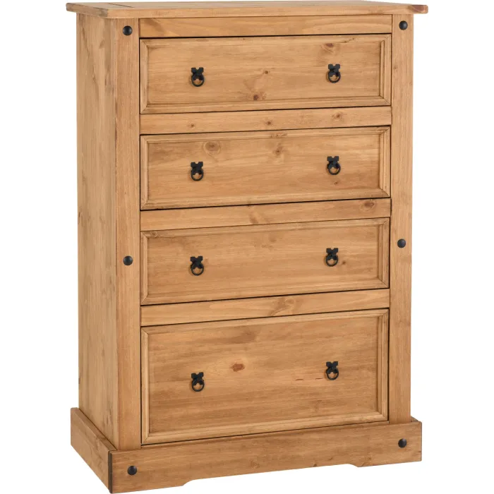 Corona 4 Drawer Chest - Distressed Waxed | Murphy Furniture