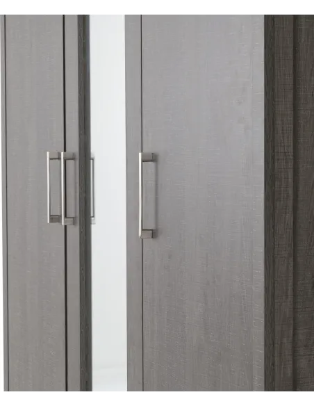 Lisbon 3 Door Wardrobe - Black  Wood Gra | Murphy Furniture