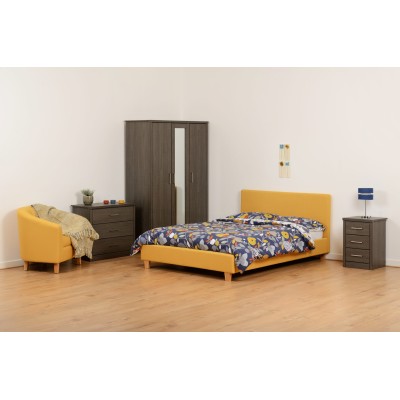 Lisbon 3 Door Wardrobe - Black  Wood Gra | Murphy Furniture