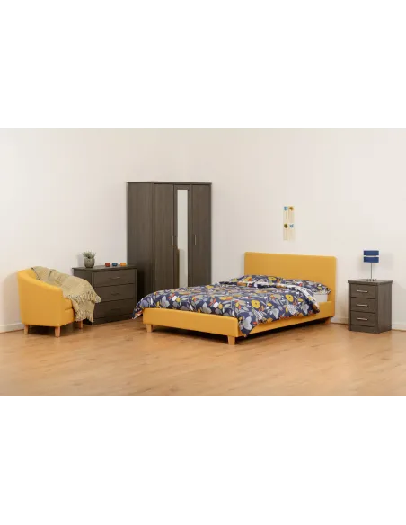 Lisbon 3 Door Wardrobe - Black  Wood Gra | Murphy Furniture