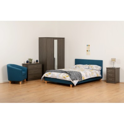 Lisbon 3 Door Wardrobe - Black  Wood Gra | Murphy Furniture