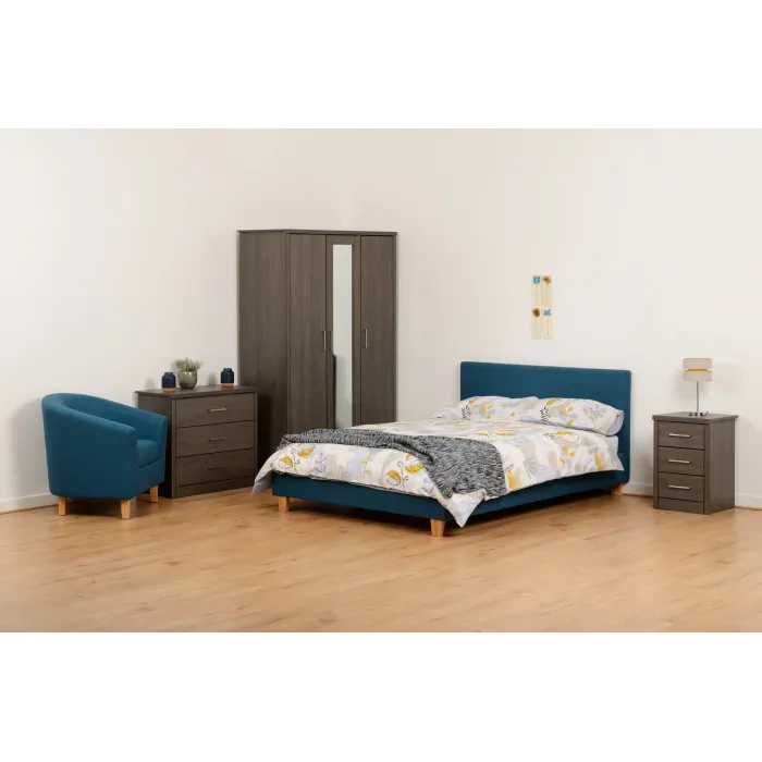 Lisbon 3 Door Wardrobe - Black  Wood Gra | Murphy Furniture