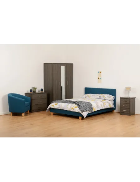 Lisbon 3 Door Wardrobe - Black  Wood Gra | Murphy Furniture