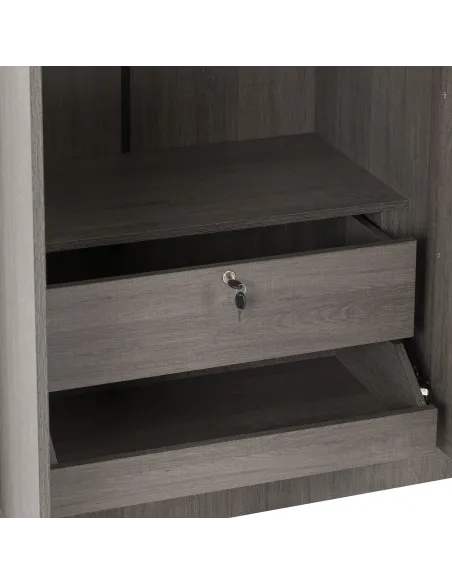 Lisbon 3 Door Wardrobe - Black  Wood Gra | Murphy Furniture