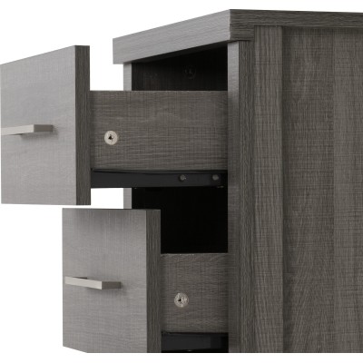 Lisbon 3 Drawer Bedside Locker - Black | Murphy Furniture
