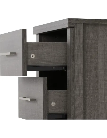 Lisbon 3 Drawer Bedside Locker - Black | Murphy Furniture