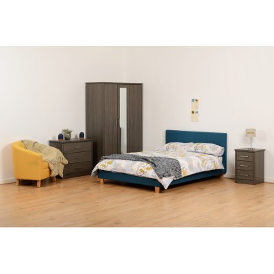 Lisbon 3 Drawer Bedside Locker - Black | Murphy Furniture