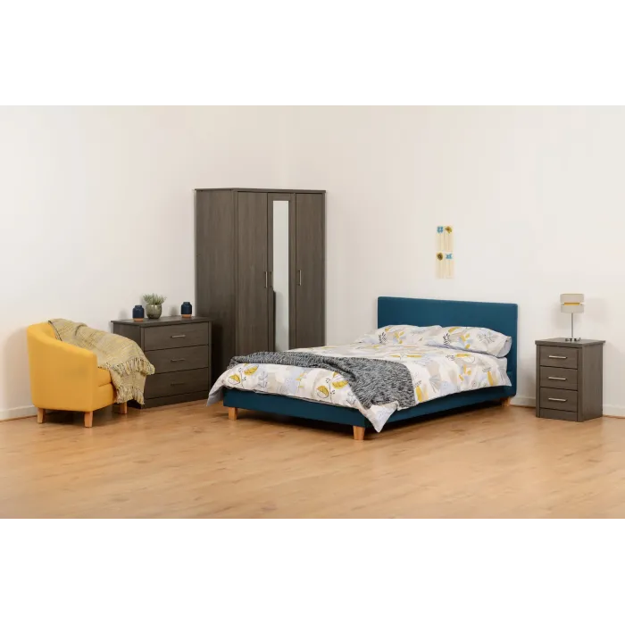 Lisbon 3 Drawer Bedside Locker - Black | Murphy Furniture
