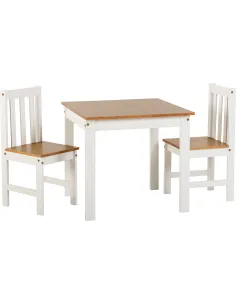 Ludlow 1+2 Dining Set - White/Oak Effect | Murphy Furniture