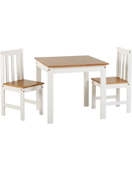 Ludlow 1+2 Dining Set - White/Oak Effect | Murphy Furniture