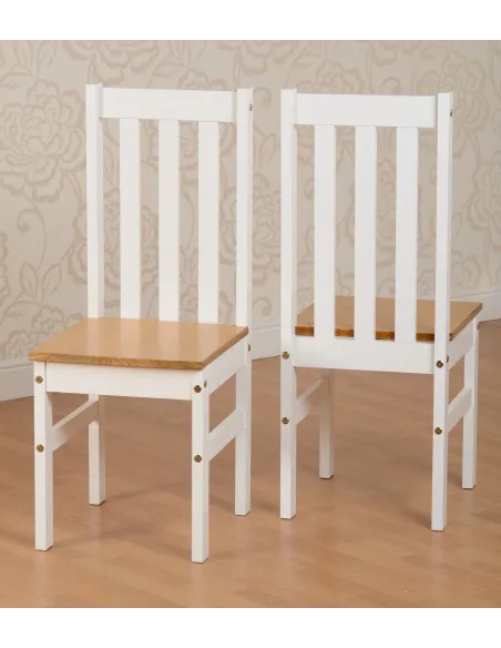 Ludlow 1+4 Dining Set - White/Oak Effect | Murphy Furniture