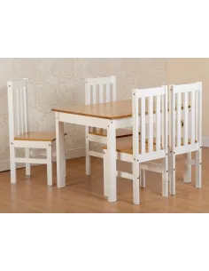 Ludlow 1+4 Dining Set - White/Oak Effect | Murphy Furniture