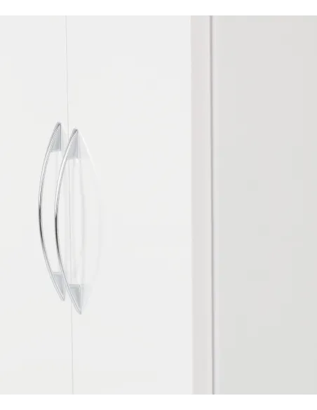 Nevada 2 Door 1 Drawer Wardrobe - White | Murphy Furniture