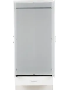 Nevada 2 Door 1 Drawer Wardrobe - White | Murphy Furniture 2