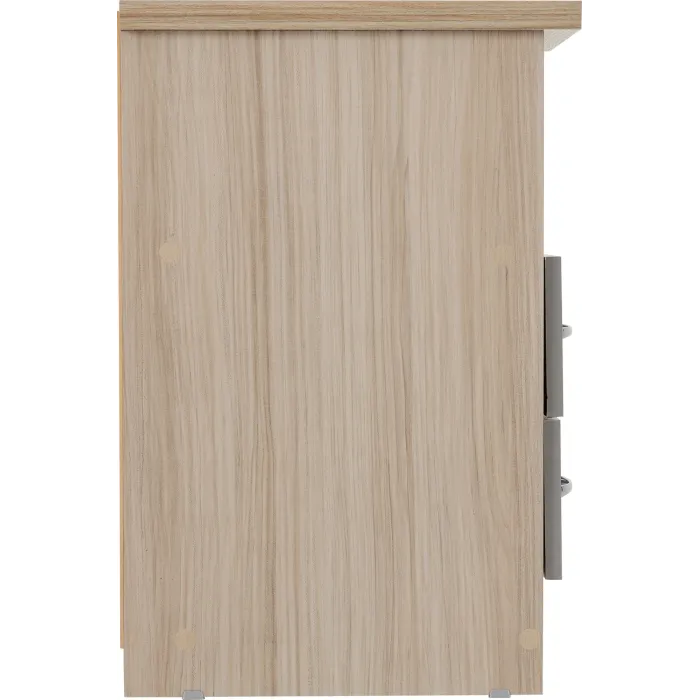 Nevada 2 Drawer Bedside Locker - Grey Gl | Murphy Furniture