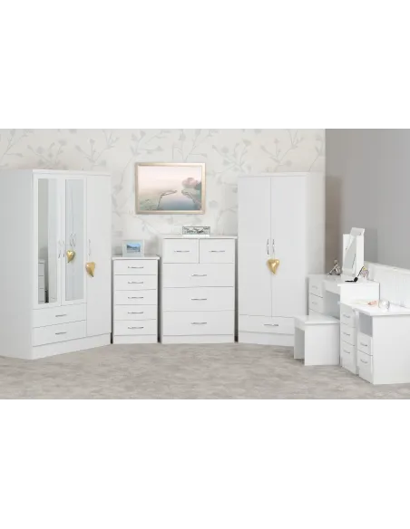 Nevada 2 Drawer Bedside Locker - White G | Murphy Furniture
