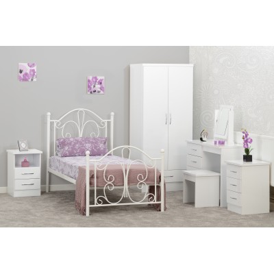 Nevada 2 Drawer Bedside Locker - White G | Murphy Furniture