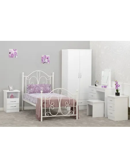 Nevada 2 Drawer Bedside Locker - White G | Murphy Furniture