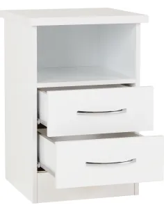 Nevada 2 Drawer Bedside Locker - White G | Murphy Furniture 2