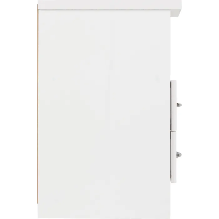 Nevada 2 Drawer Bedside Locker - White G | Murphy Furniture