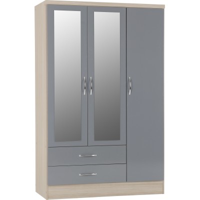 Nevada 3 Door 2 Drawer Wardrobe - Grey G | Murphy Furniture