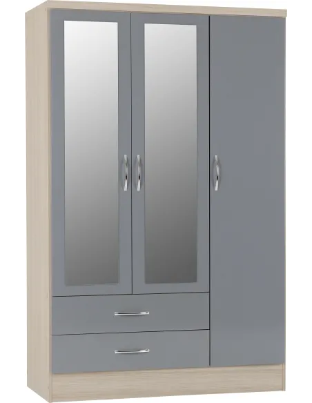 Nevada 3 Door 2 Drawer Wardrobe - Grey G | Murphy Furniture