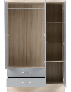 Nevada 3 Door 2 Drawer Wardrobe - Grey G | Murphy Furniture 2