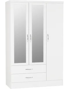 Nevada 3 Door 2 Drawer Wardrobe - White | Murphy Furniture