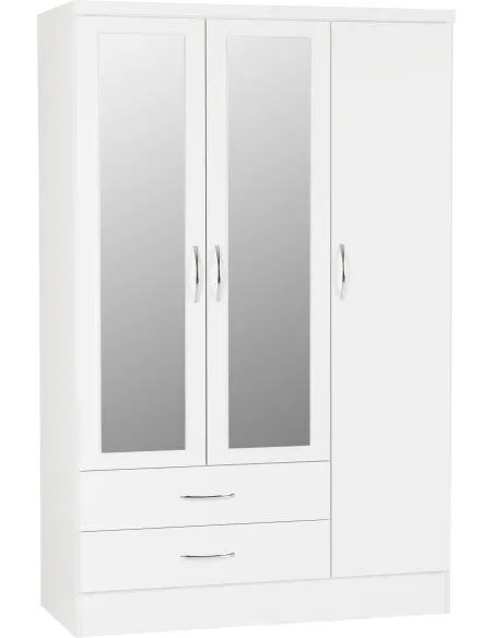 Nevada 3 Door 2 Drawer Wardrobe - White | Murphy Furniture