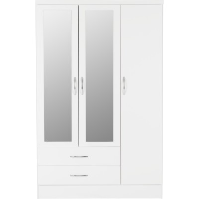 Nevada 3 Door 2 Drawer Wardrobe - White | Murphy Furniture
