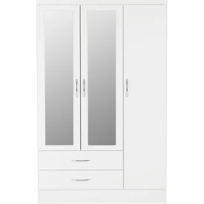 Nevada 3 Door 2 Drawer Wardrobe - White | Murphy Furniture